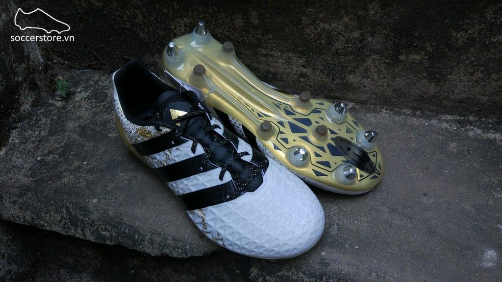 Adidas Ace 16.1 SG- White/ Core Black/ Gold Metallic AQ6368