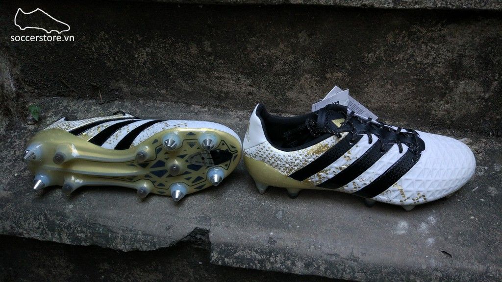 Adidas Ace 16.1 SG- White/ Core Black/ Gold Metallic AQ6368