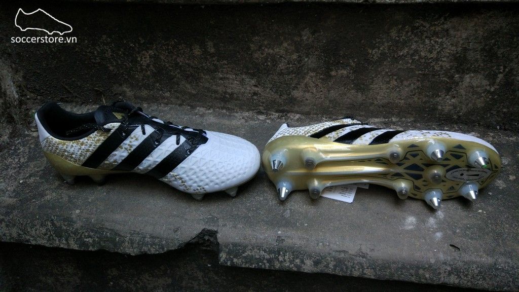 Adidas Ace 16.1 SG- White/ Core Black/ Gold Metallic AQ6368