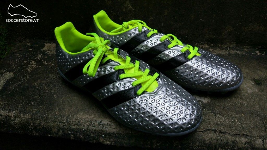 Adidas Ace 16.4 AG- Silver Metallic/ Core Black/ Solar Yellow BB3779