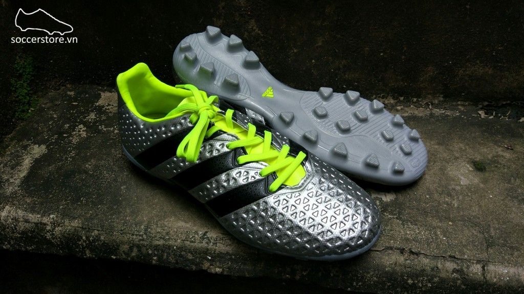 Adidas Ace 16.4 AG- Silver Metallic/ Core Black/ Solar Yellow BB3779