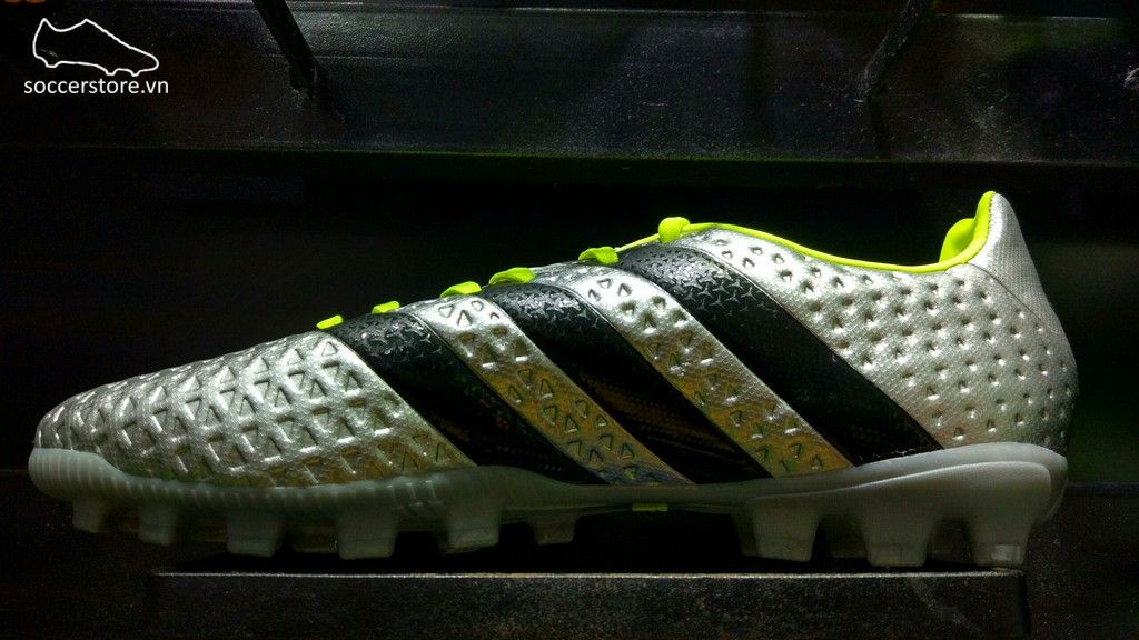 Adidas Ace 16.4 AG- Silver Metallic/ Core Black/ Solar Yellow BB3779