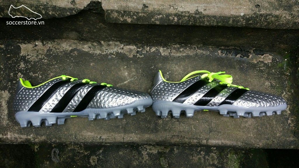 Adidas Ace 16.4 AG- Silver Metallic/ Core Black/ Solar Yellow BB3779
