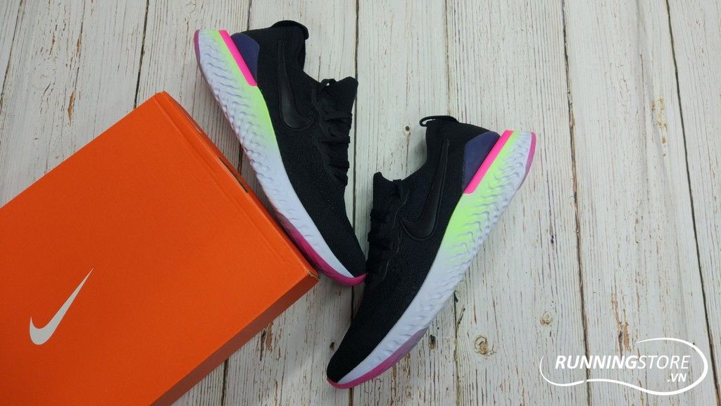 Nike Epic React Flyknit 2- Black/ Sapphire/ Hyper Pink BQ8928-003