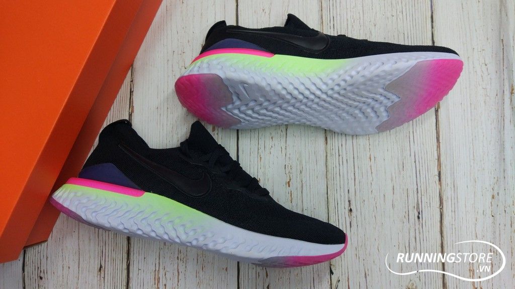 Nike Epic React Flyknit 2- Black/ Sapphire/ Hyper Pink BQ8928-003