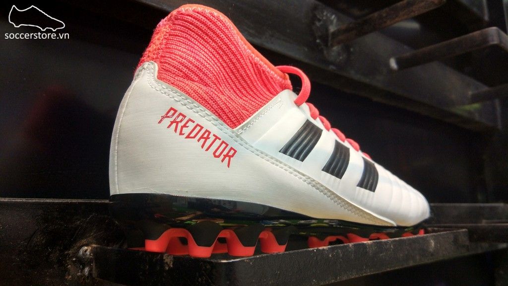 Adidas Predator 18.3 Kids AG- White/ Core Black/ Real Coral CP9020