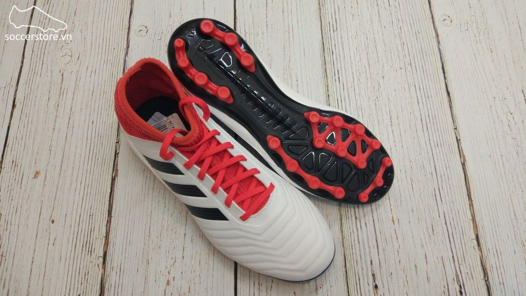 Adidas Predator 18.3 Kids AG- White/ Core Black/ Real Coral CP9020