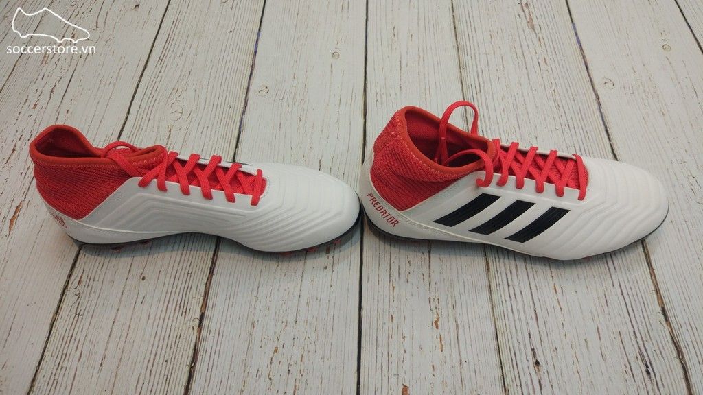 Adidas Predator 18.3 Kids AG- White/ Core Black/ Real Coral CP9020