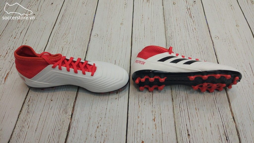 Adidas Predator 18.3 Kids AG- White/ Core Black/ Real Coral CP9020
