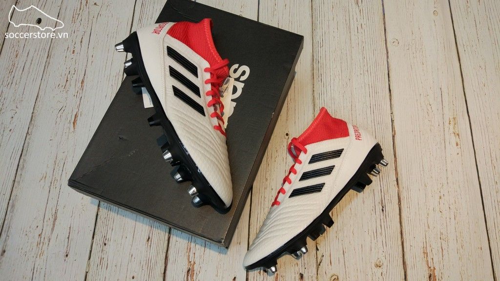 Adidas Predator 18.3 SG- White/ Core Black/ Real Coral CP9035