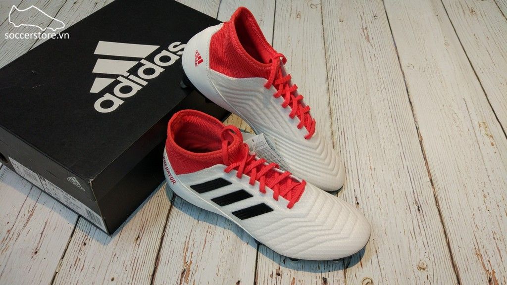 Adidas Predator 18.3 SG- White/ Core Black/ Real Coral CP9035