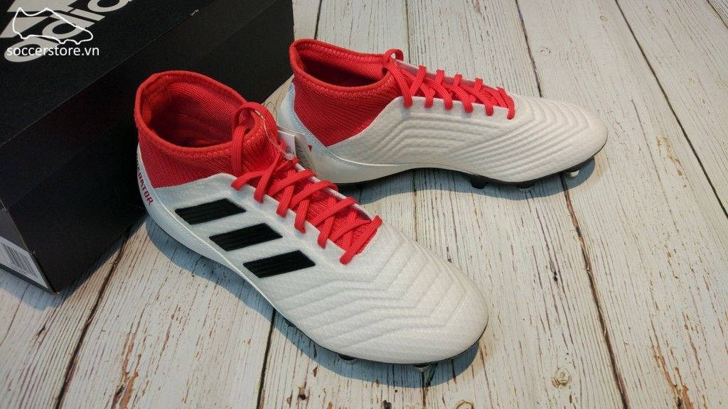 Adidas Predator 18.3 SG- White/ Core Black/ Real Coral CP9035