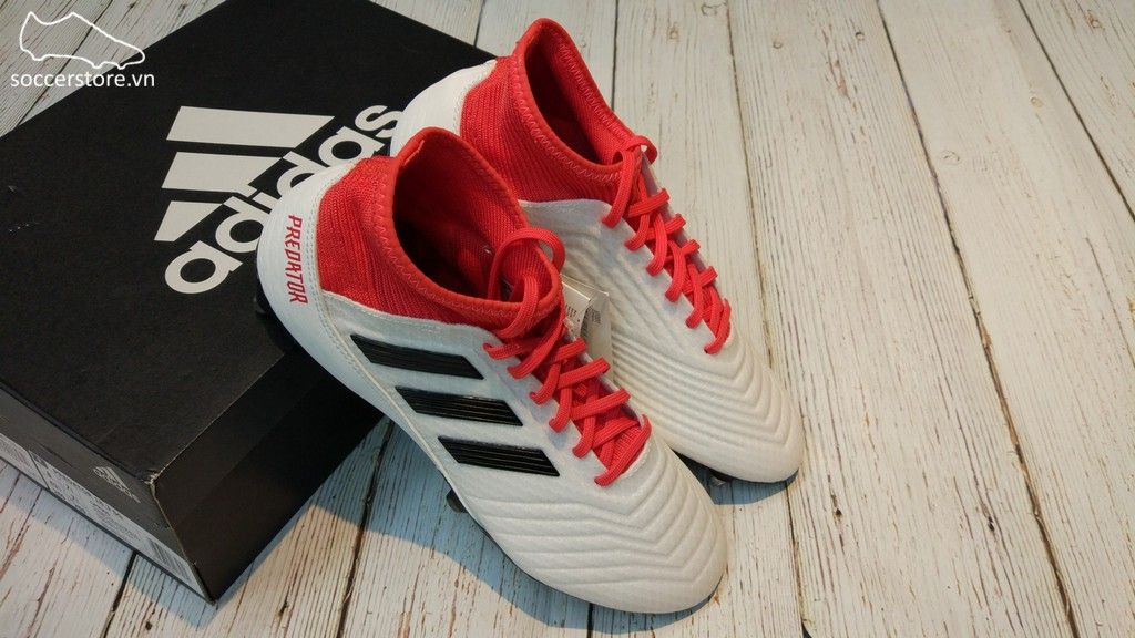 Adidas Predator 18.3 SG- White/ Core Black/ Real Coral CP9035
