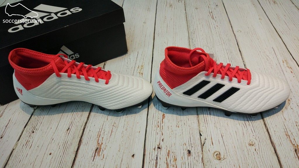 Adidas Predator 18.3 SG- White/ Core Black/ Real Coral CP9035