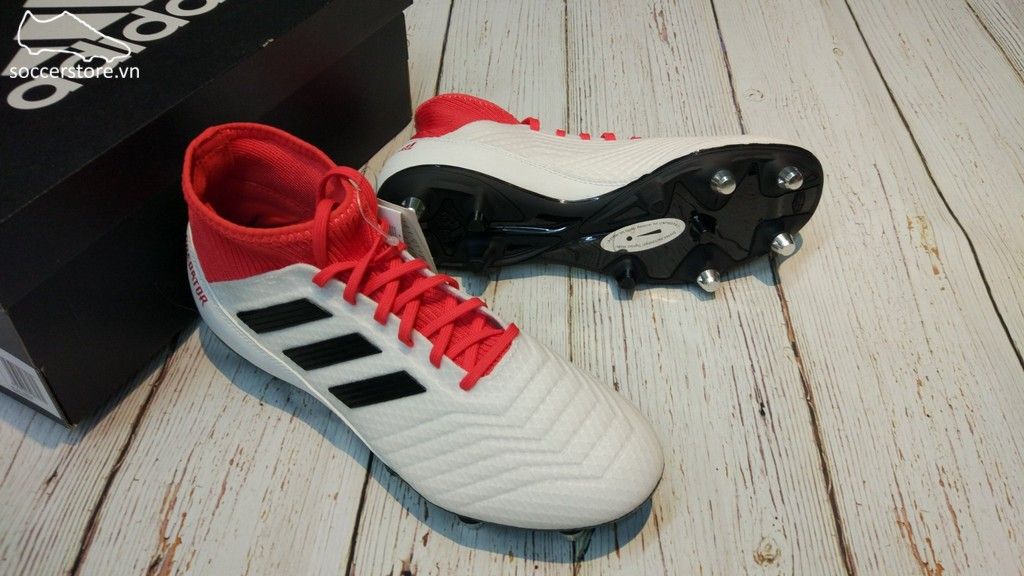 Adidas Predator 18.3 SG- White/ Core Black/ Real Coral CP9035
