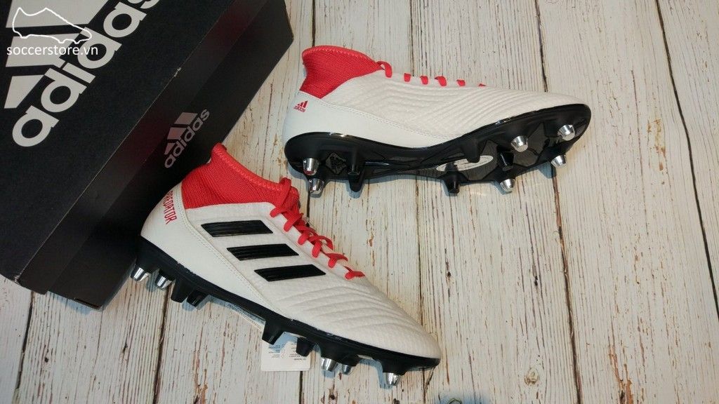 Adidas Predator 18.3 SG- White/ Core Black/ Real Coral CP9035