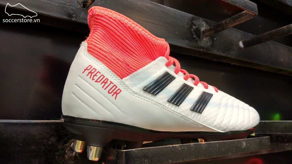 Adidas Predator 18.3 SG- White/ Core Black/ Real Coral CP9035