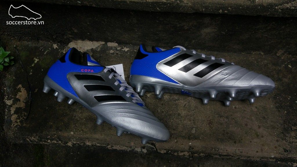Adidas Copa 18.3 FG- Metallic Silver/ Core Black/ Football Blue DB2463