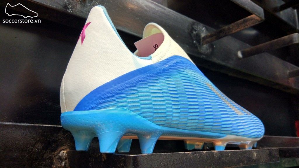 Adidas X 19.3 Laceless FG- Bright Cyan/ Core Black/ Pink EF0598