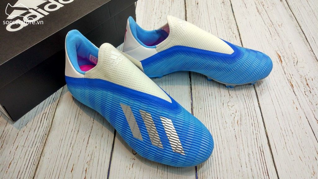 Adidas X 19.3 Laceless FG- Bright Cyan/ Core Black/ Pink EF0598