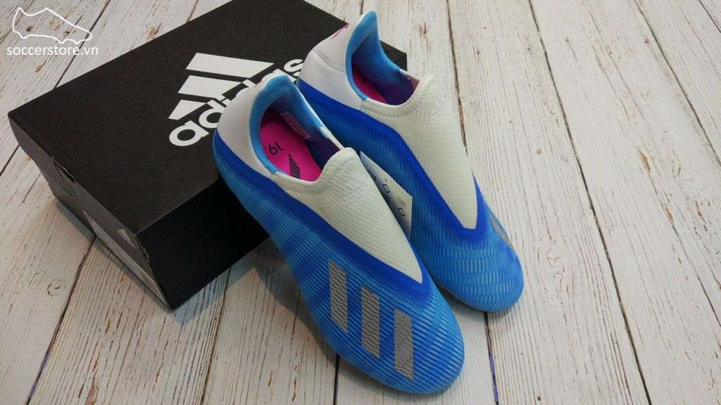 Adidas X 19.3 Laceless FG- Bright Cyan/ Core Black/ Pink EF0598
