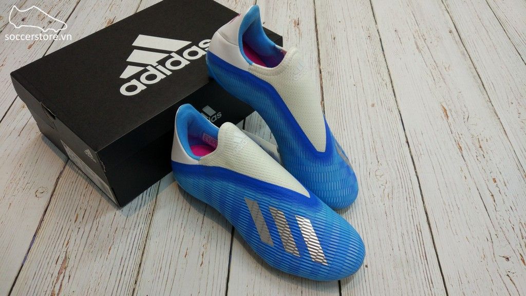 Adidas X 19.3 Laceless FG- Bright Cyan/ Core Black/ Pink EF0598