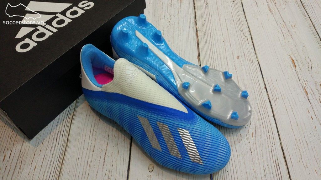 Adidas X 19.3 Laceless FG- Bright Cyan/ Core Black/ Pink EF0598