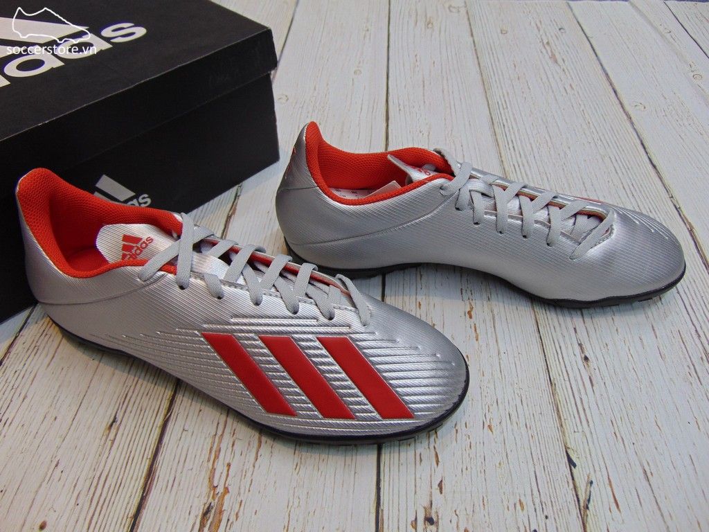 Adidas X 19.4 TF- Silver Metallic/ Hi-Res Red/ White F35344