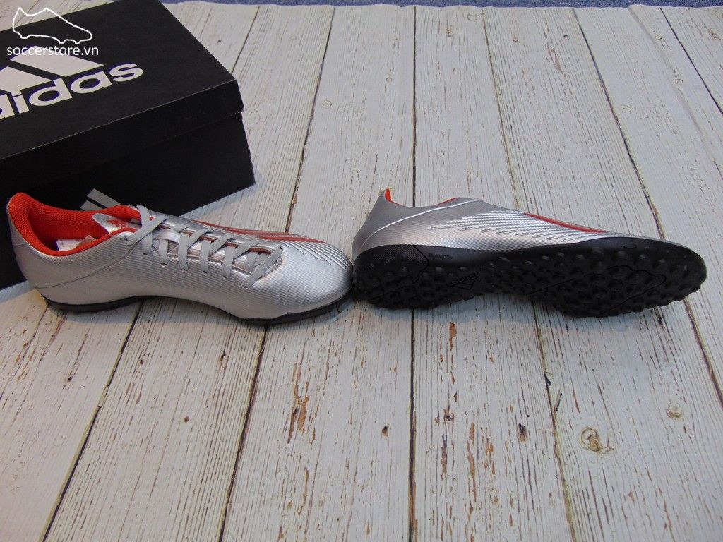 Adidas X 19.4 TF- Silver Metallic/ Hi-Res Red/ White F35344