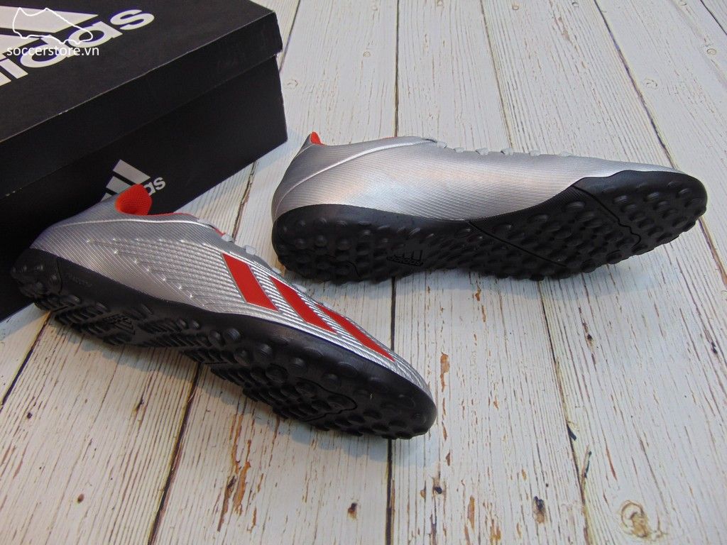 Adidas X 19.4 TF- Silver Metallic/ Hi-Res Red/ White F35344