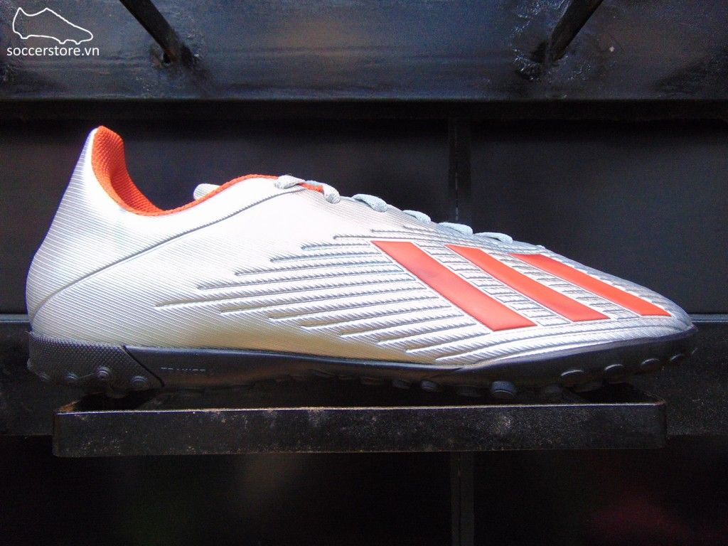 Adidas X 19.4 TF- Silver Metallic/ Hi-Res Red/ White F35344