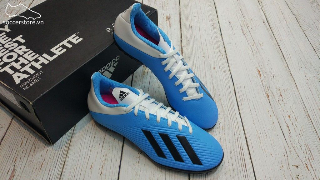 Adidas X 19.4 TF- Bright Cyan/ Core Black/ Pink F35345