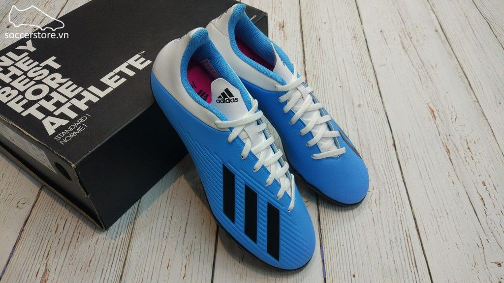 Adidas X 19.4 TF- Bright Cyan/ Core Black/ Pink F35345