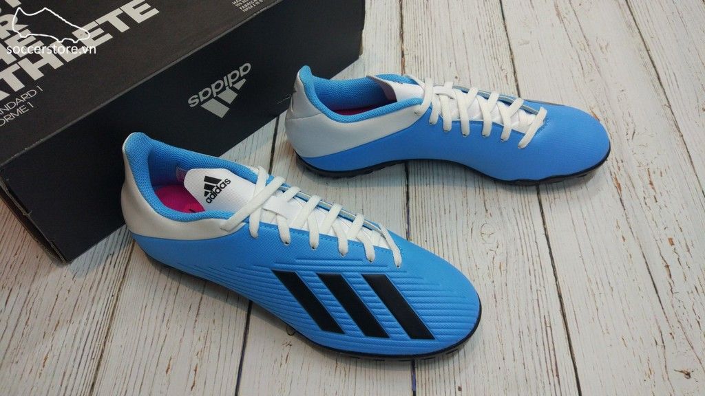 Adidas X 19.4 TF- Bright Cyan/ Core Black/ Pink F35345