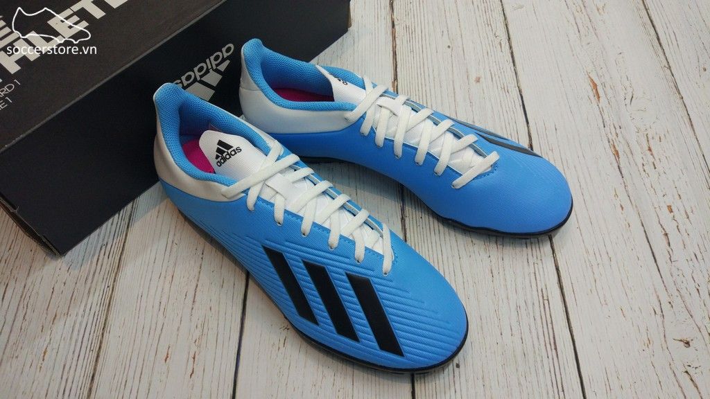 Adidas X 19.4 TF- Bright Cyan/ Core Black/ Pink F35345