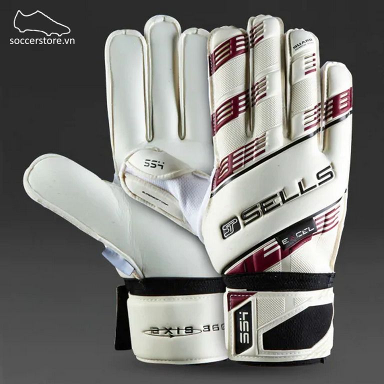 Sells Axis 360 Supersoft 4 Guard Junior - White/Maroon GK Gloves SGP1441J