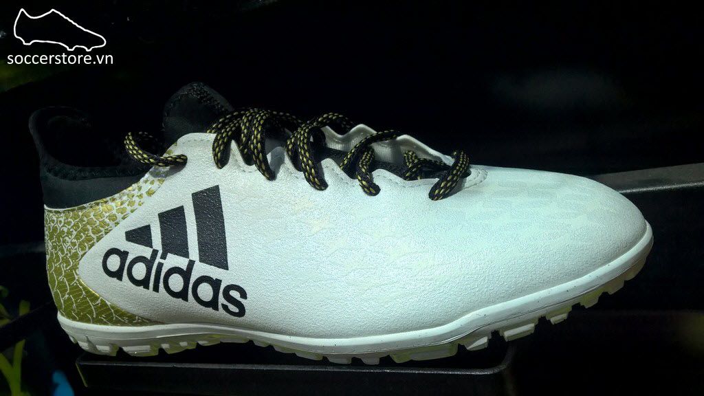 Adidas X 16.3 TF- White/ Core Black/ Gold Metallic AQ4352