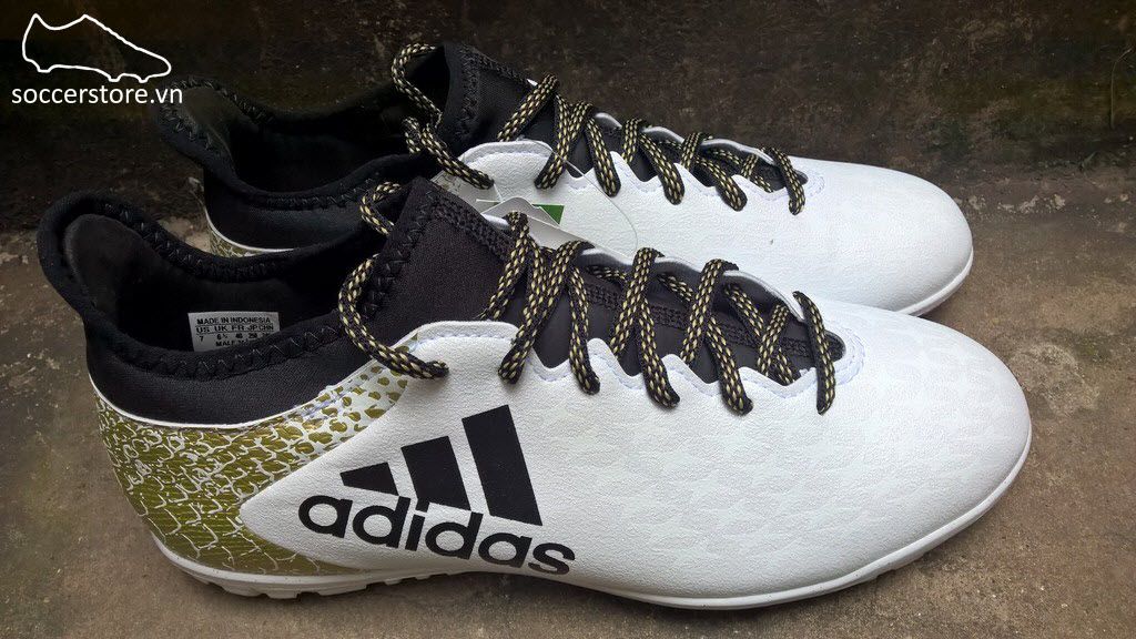 Adidas X 16.3 TF- White/ Core Black/ Gold Metallic AQ4352