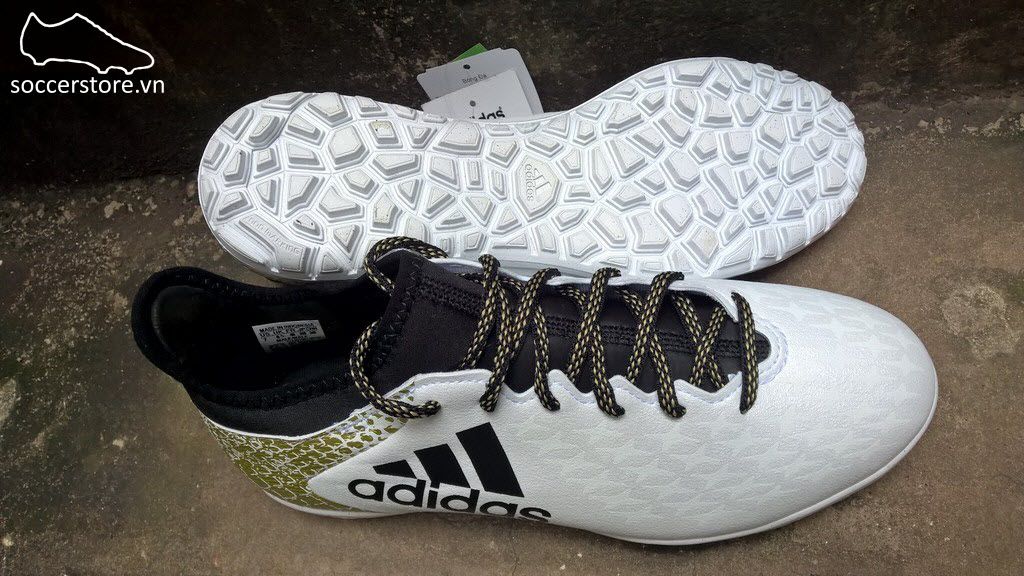 Adidas X 16.3 TF- White/ Core Black/ Gold Metallic AQ4352