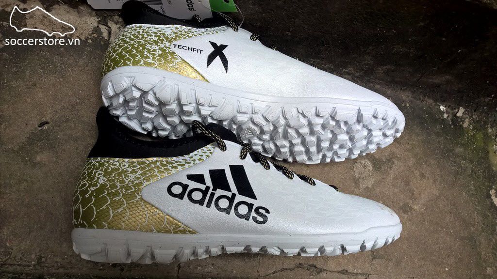 Adidas X 16.3 TF- White/ Core Black/ Gold Metallic AQ4352