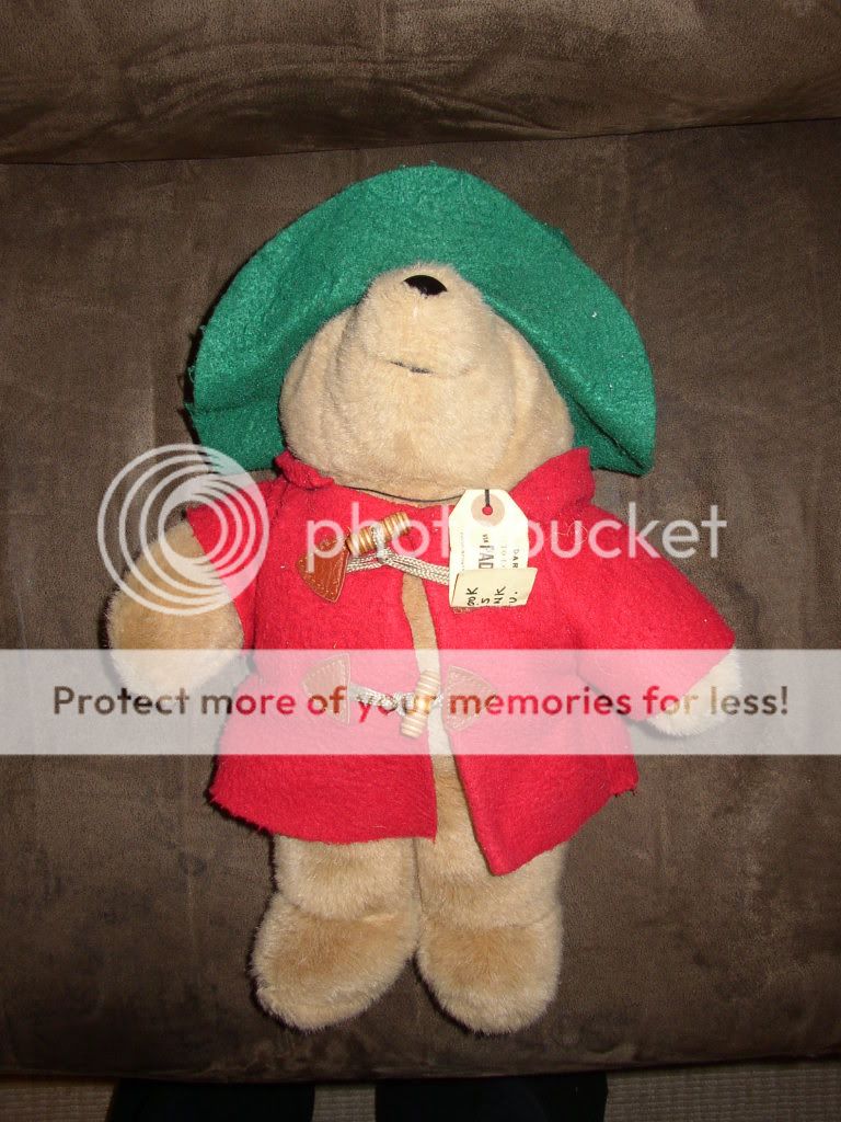 Eden Paddington Bear Stuffed Plush Green Hat Red Coat  