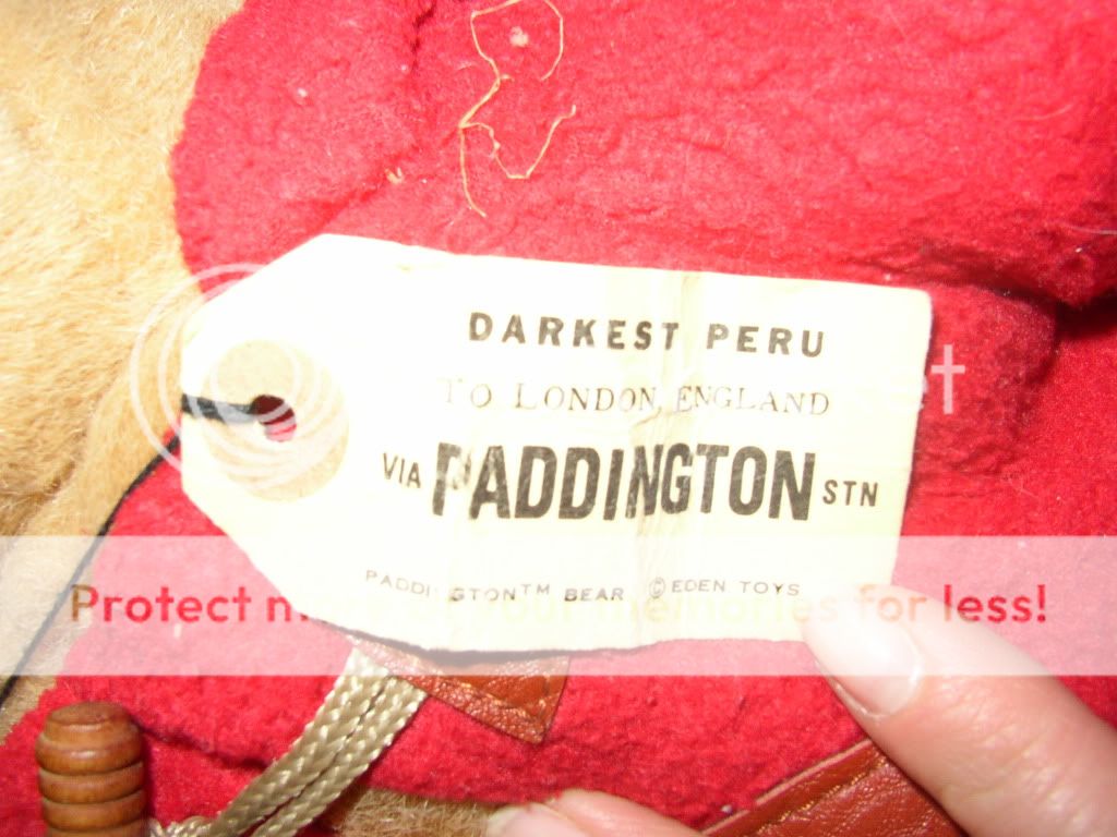 Eden Paddington Bear Stuffed Plush Green Hat Red Coat  