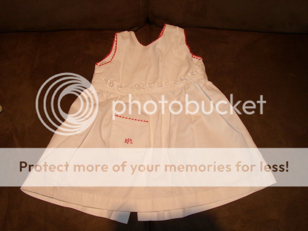 Ralph Lauren Polo White Dress 6 9 12 Months M Baby Girl